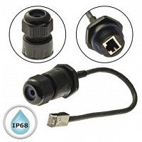 Разъём герметичный SZC RJ45M25L25-5B, 10BASE-T,100 BASE-T, 1000 BASE-T