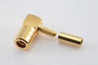 SMB-221L, гнездо SMB, обжимное, угловое, RG-174/RG-316