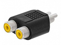Переходник штекер RCA - 2 гнезда RCA, Ni/Pl