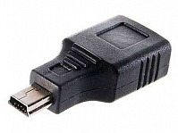 Переходник шт. Mini USB-B 5 pin - гн. USB-A, Ni/Pl