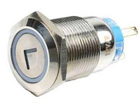 Кнопка M19 ON-(ON) LED12V IB19E-P (LAS1-AGQ-11E) 5A/250V 5c IP67
