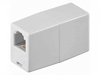 Переходник ТФ гнездо -  гнездо RJ11 6р4с -белый-