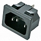 Штекер AC на корпус  с защелкой  (AC-015, AS-224) 220V/10A 3c