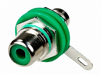 Гнездо RCA  на корпус  Ni изолированное -зеленое-