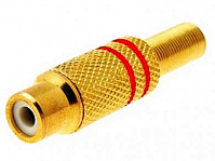 Гнездо RCA на кабель 5 мм  G -красное-