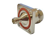 NS-342, переходник N гнездо - SMA гнездо, с фланцем 4 отв.